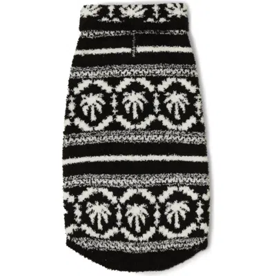 Barefoot Dreams Cozychic™ Malibu Fair Isle Dog Sweater In Black/cream