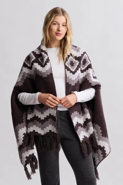Barefoot Dreams Cozychic® Mosaic Wrap In Umber Multi
