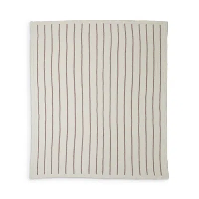Barefoot Dreams Cozychic Pinstripe Bed Blanket, Full Queen In Pearl/taupe