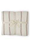 Barefoot Dreams Cozychic™ Pinstripe Bed Blanket In Pearl/taupe