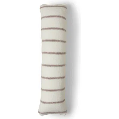 Barefoot Dreams Cozychic Pinstripe Lumbar Pillow In Pearl-taupe