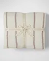 Barefoot Dreams Cozychic Pinstripe King Bed Blanket In Pearl-taupe
