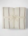 Barefoot Dreams Cozychic Pinstripe King Bed Blanket In Pearl-taupe
