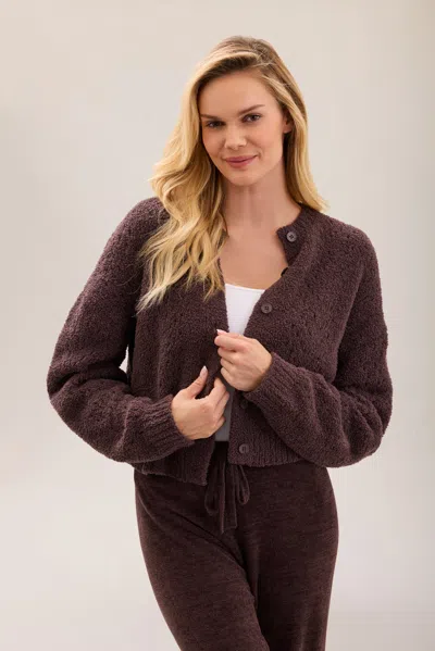 Barefoot Dreams Cozychic® Pointelle Cropped Cardigan In Animal Print