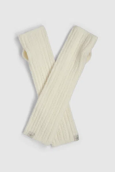 Barefoot Dreams Cozychic® Pointelle Fingerless Gloves In Pearl