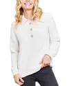 Barefoot Dreams Cozychic Button Placket Pullover In Heather Stone