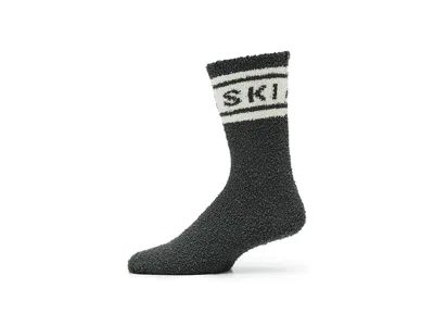 Barefoot Dreams Cozychic (r) Apres Ski Socks Sock Dark Moss/cream: Sm-md (us Men's Shoe 7-8 - Women's Shoe 5-10) One In Black