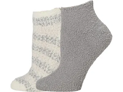 Barefoot Dreams Cozychic (r) Heathered Stripe Ankle Sock Set Sock Dove Gray Multi: One Size In Brown