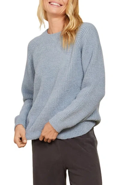 Barefoot Dreams Cozychic® Rib Crewneck Lounge Top In Moonbeam