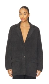 Barefoot Dreams Cozychic Rib Oversized Notch Collar Blazer Cozychicç½—çº¹è¶…å¤§å�·ç¼ºå�£é¢†è¥¿è£…å¤–å¥— Â€“ Ç¢³é»‘è‰ In Gray