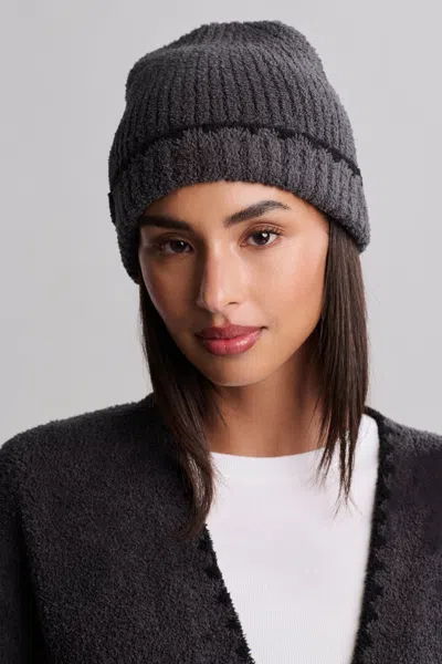 Barefoot Dreams Cozychic® Ribbed Blanket Stitch Beanie In Carbon