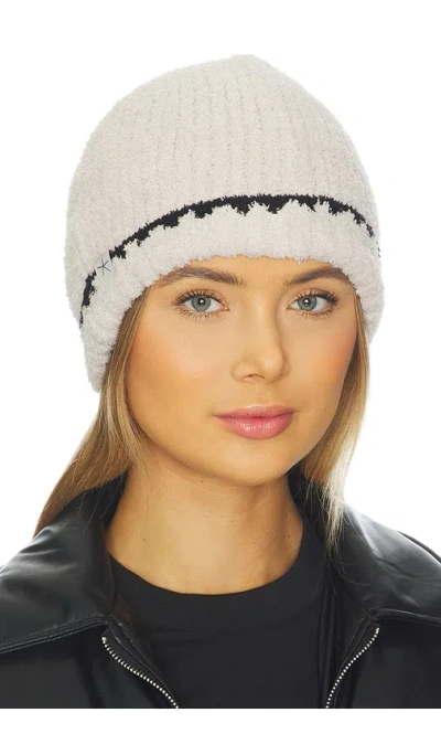 Barefoot Dreams Cozychic Ribbed Blanket Stitch Beanie In White