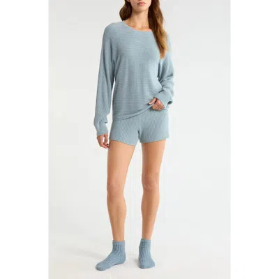 Barefoot Dreams Cozychic® Ribbed Pullover & Shorts In Blue