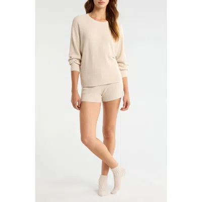Barefoot Dreams Cozychic® Ribbed Pullover & Shorts In Neutral
