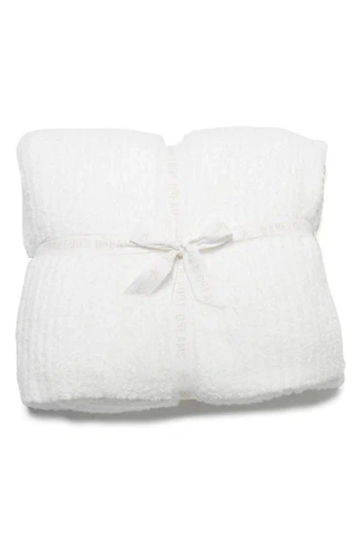 Barefoot Dreams Cozychic Doubled Stripe Blanket In White