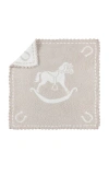 Barefoot Dreams Cozychic Scalloped Baby Receiving Blanket In Stone & White