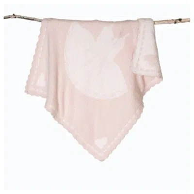Barefoot Dreams Cozychic Scalloped Receiving Blanket, Pink - White, One Size