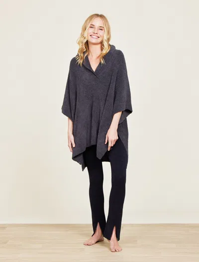 Barefoot Dreams Cozychic® Shawl Collar Poncho In Carbon