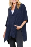Barefoot Dreams Cozychic Shawl-collar Poncho In Tidewater