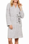 Barefoot Dreams Cozychic® Short Robe In Heather Dove Gray/almond