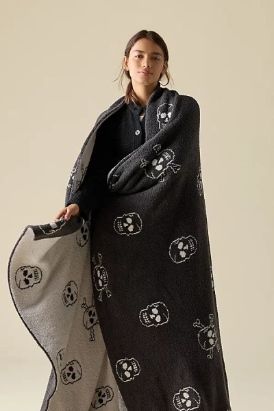 Barefoot Dreams Cozychic Skull Print Throw Blanket In Black At Urban Outfitters