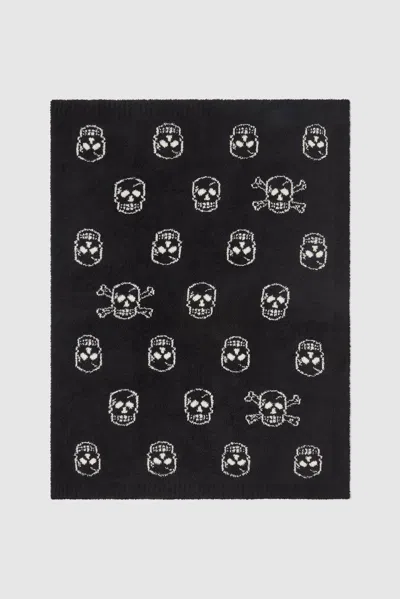 Barefoot Dreams Cozychic® Skull Stroller Blanket In Black