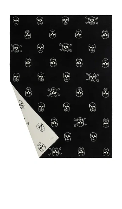 Barefoot Dreams Cozychic Skull Throw In Black