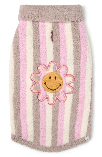 Barefoot Dreams Cozychic™ Smiley Stripe Dog Sweater In Pink Multi
