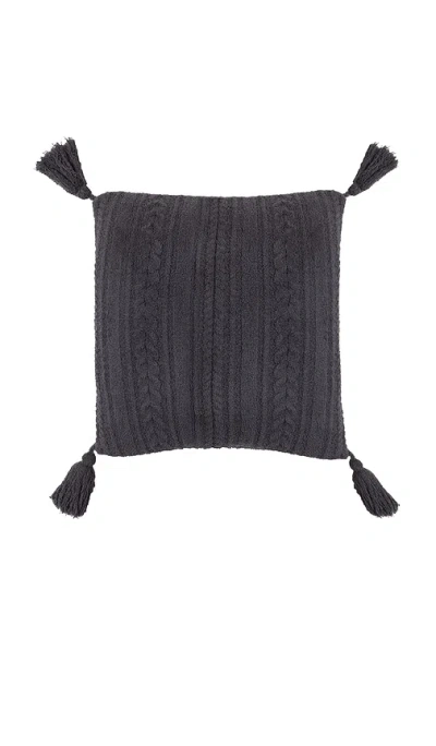 Barefoot Dreams Cozychic Solid Cable Pillow With Tassels In Gray