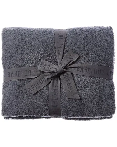 Barefoot Dreams Cozychic Stacked Rib Border Blanket In Blue