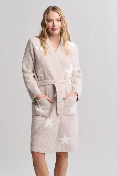 Barefoot Dreams Cozychic® Starry Night Robe In Stone / Pearl