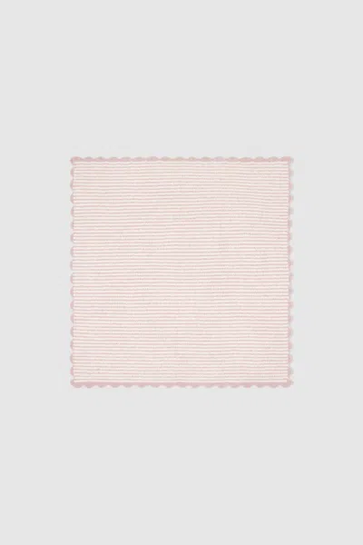 Barefoot Dreams Cozychic® Stripe Scallop Receiving Blanket In Pink