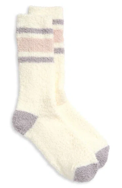 Barefoot Dreams Cozychic® Stripe Socks In Oyster Multi