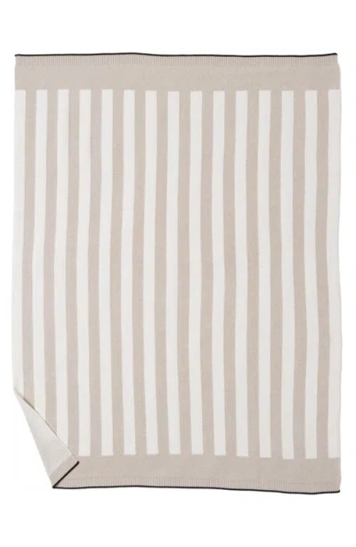 Barefoot Dreams Cozychic® Stripe Throw Blanket In Oatmeal/cream