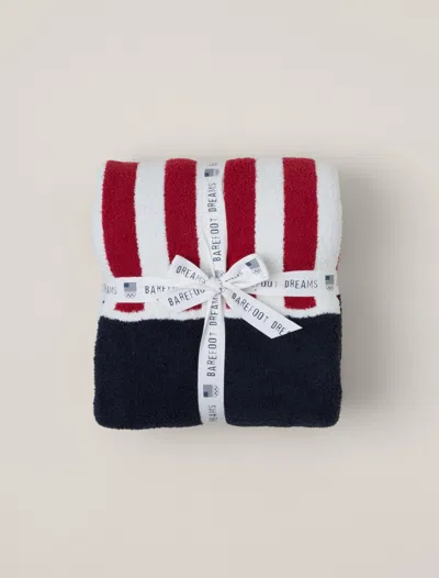 Barefoot Dreams Cozychic® Team Usa Flag Olympic Ring Throw In Indigo Multi