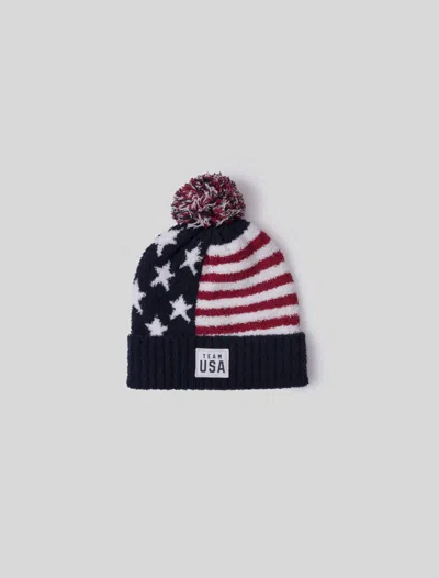 Barefoot Dreams Cozychic® Team Usa Stars And Stripes Beanie In Black