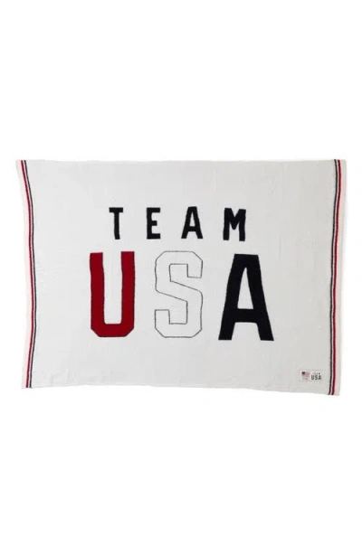 Barefoot Dreams Cozychic® Team Usa Throw Blanket In Pearl Multi