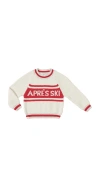 Barefoot Dreams Cozychic Toddler Apres Pullover In Cream/americana Red