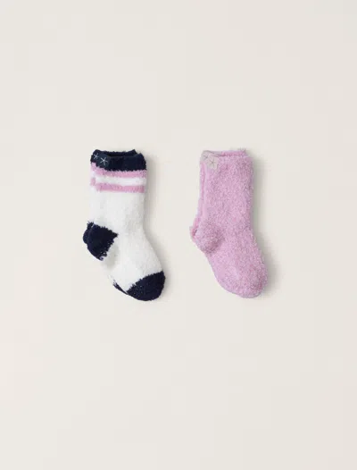 Barefoot Dreams Babies' Cozychic® Toddler Athletic 2 Pack Sock Set In Cobalt Multi