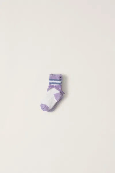 Barefoot Dreams Babies' Cozychic® Toddler Athletic 2 Pack Sock Set In Lilac Multi