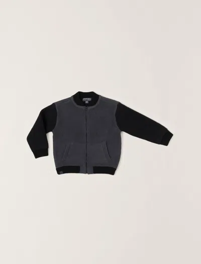 Barefoot Dreams Babies' Cozychic® Toddler Malibu Varsity Jacket In Black
