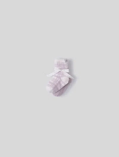 Barefoot Dreams Babies' Cozychic® Toddler Plaid Sock Set In Barely Pink / Cream