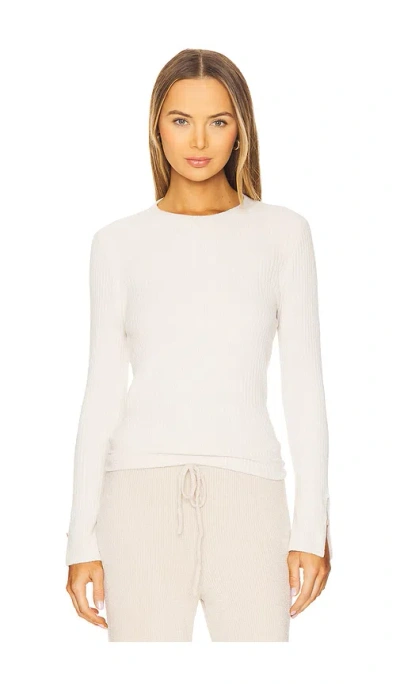 Barefoot Dreams Cozychic Ulra Light Ribbed Long Sleeve In 沙丘色