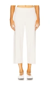 Barefoot Dreams Cozychic Ulra Light Side Stripe Crop Pant In Sand Dune & Pearl