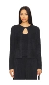 Barefoot Dreams Cozychic Ultra Light Striped Cardigan In Black