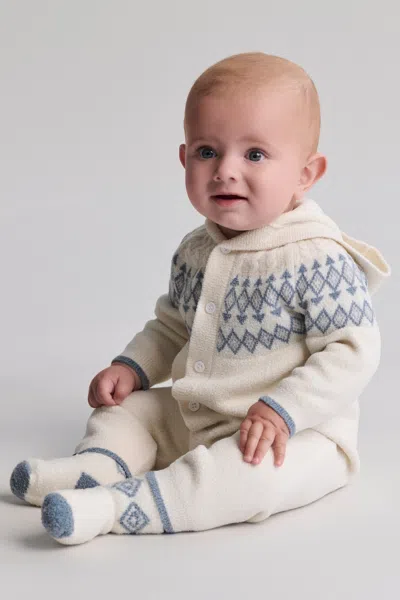 Barefoot Dreams Cozychic Ultra Lite® Baby Fair Isle Onesie In White