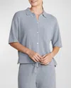 Barefoot Dreams Cozychic Ultra Lite Button-down Shirt In Moonbeam