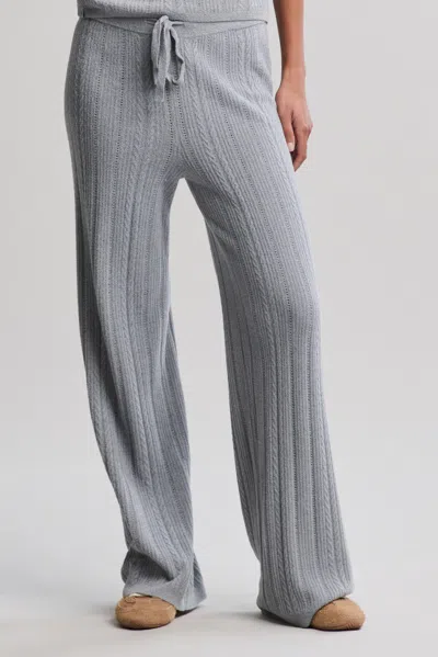 Barefoot Dreams Cozychic Ultra Lite® Cable Knit Ankle Pant In Gray