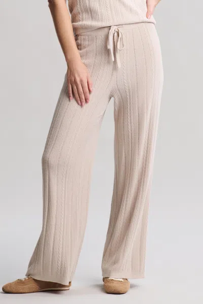 Barefoot Dreams Cozychic Ultra Lite® Cable Knit Ankle Pant In Stone