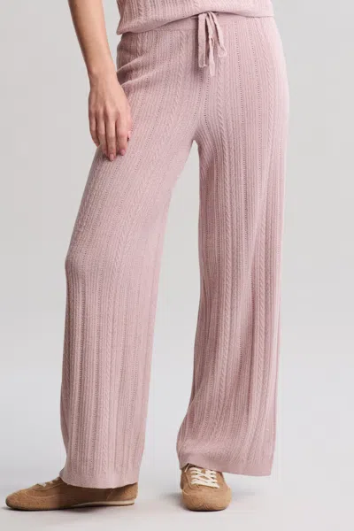 Barefoot Dreams Cozychic Ultra Lite® Cable Knit Ankle Pant In Pink